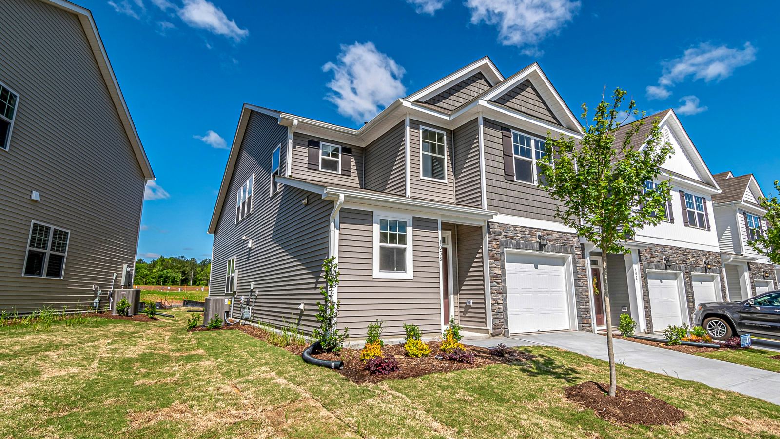 Attached townhomes with individual garages