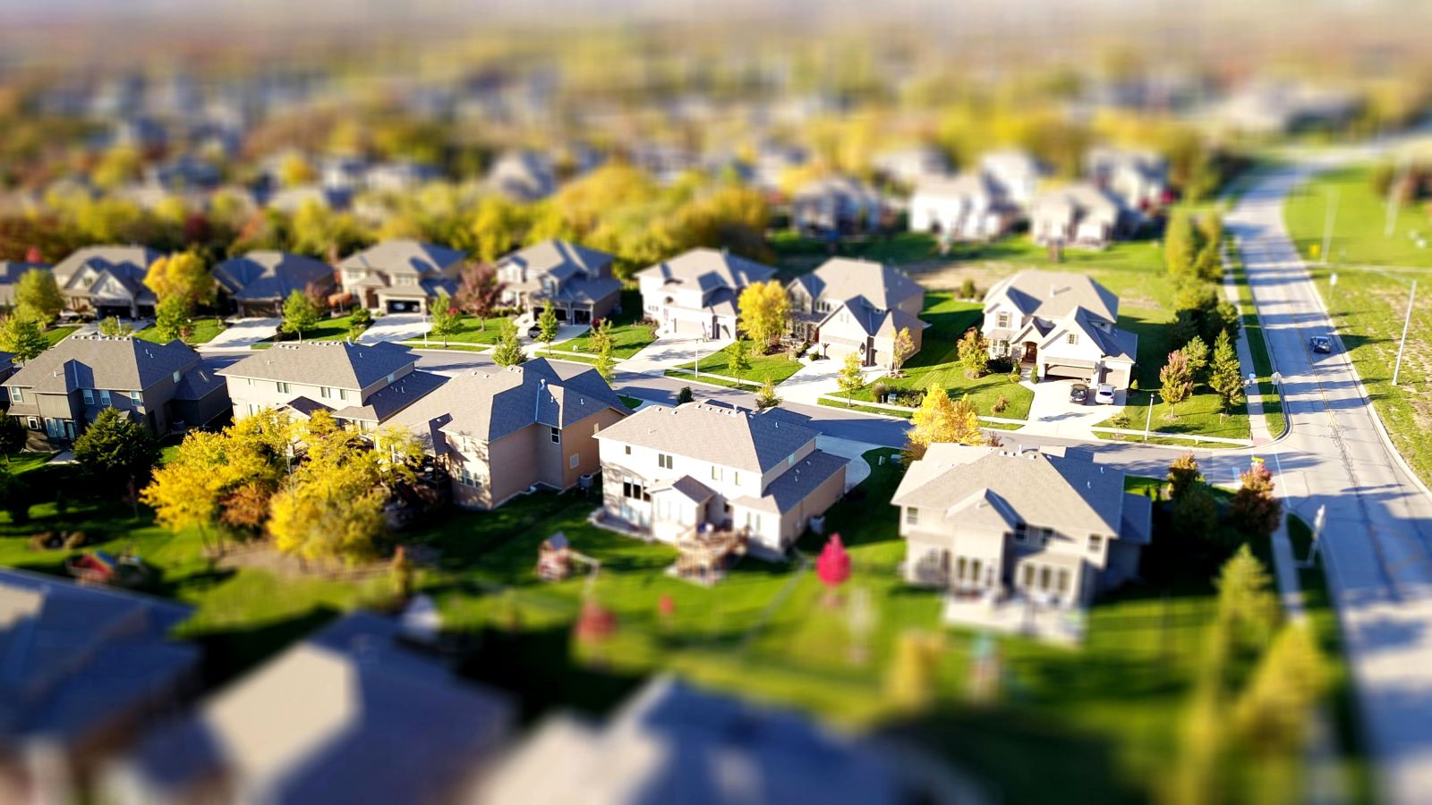 Quartier résidentiel vu des airs
