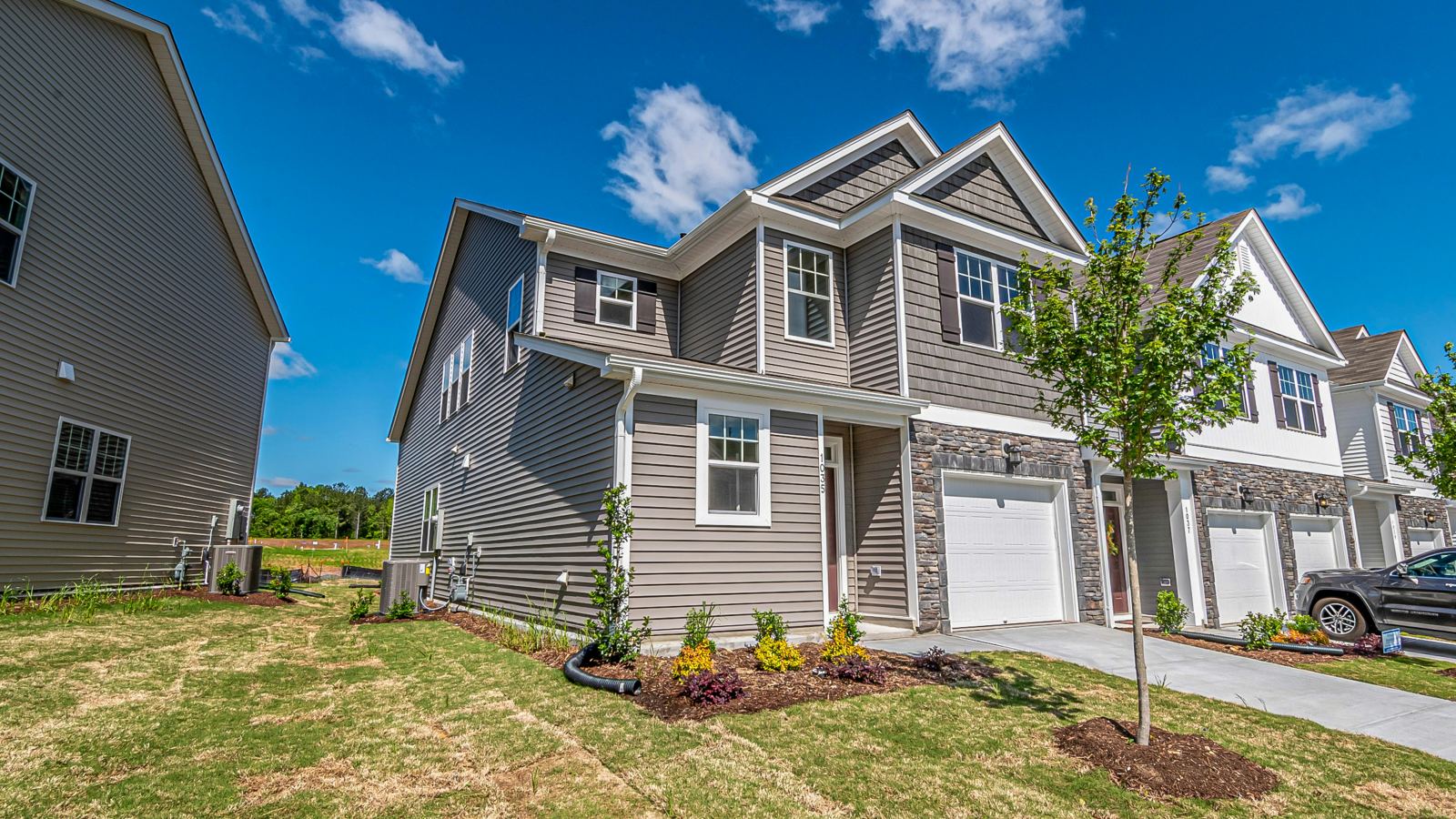 Attached townhomes with individual garages