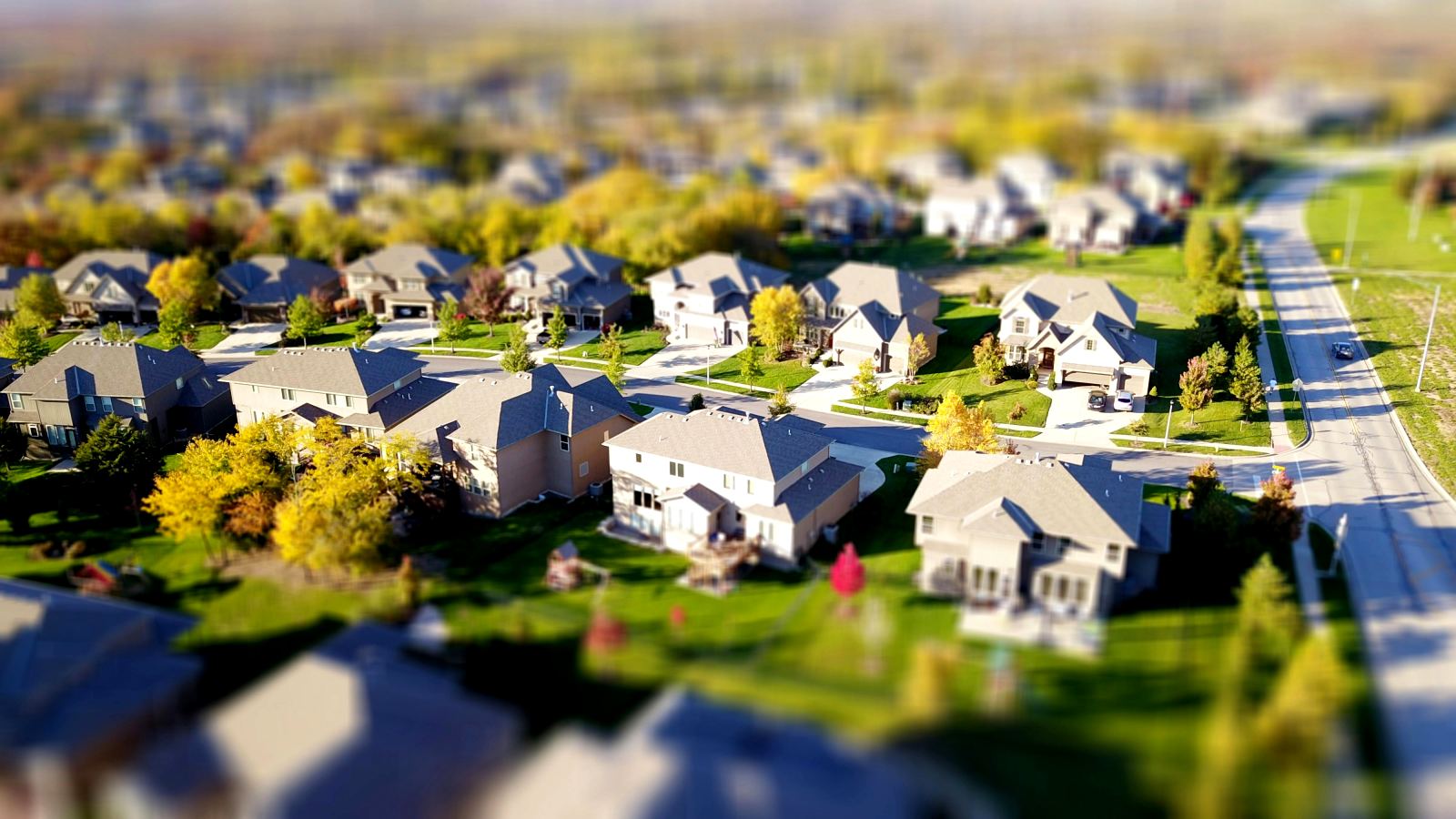 Vue aérienne d’un quartier résidentiel